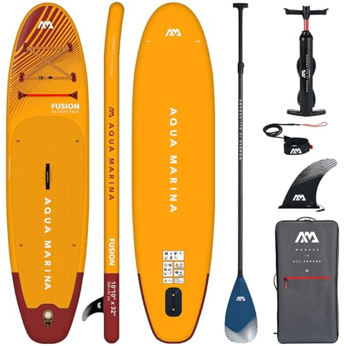 Aqua Marina Aufblasbar Sup Board Stand up Paddle AQUAMARINA Fusion 2021 Komplette Packung 330x81x15cm