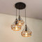 iDEGU 3-flammig Hängelampe 25CM Industrie Pendelleuchte Vintage Lampenschirme aus Metall und Hanfseil Käfig Design Retro E27 Schwarz Pendelleuchte für Esszimmer Wohnzimmer (3-flammig, Rondell)