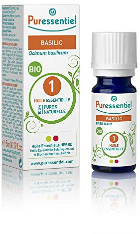 Puressentiel - Huile Essentielle Basilic - Bio - 100 pourcent pure et naturelle - HEBBD - 5 ml