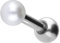 PIERCINGLINE Chirurgenstahl Ohrpiercing SYNTH. PERLE Piercing Schmuck Ohr Stecker Helix Silberfarben 3 mm