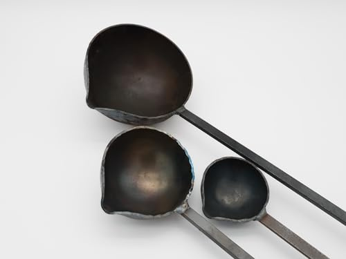 Gießlöffel Gießkelle 70mm, 100mm, 140mm Halbkugel aus Stahl 350mm Stiellänge (100mm)