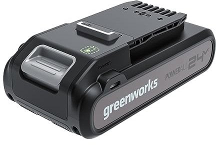 Greenworks 24V Akku und Typ C Power Bank - Original Greenworks Akku für alle 24V Garten- und Elektrowerkzeuge, leistungsstarker Lithium-Ionen Akku, schnelles Aufladen, 2 Jahre Garantie - G24B4+