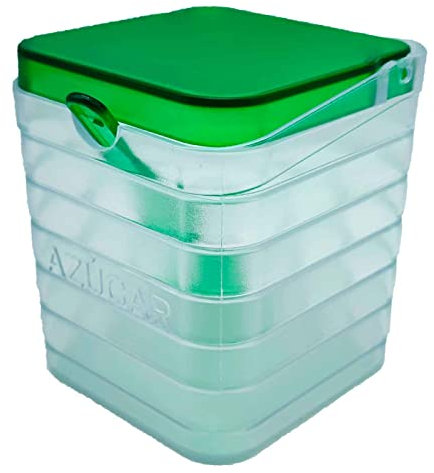 AC – Azucareros cuadradors Modelo Transparente - Fabricado en Plástico – Apto para ser Usado como salero - 10,7 x 9,5 x 9,5 cm – Color Verde