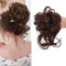 unordentliches Dutt Haarteil Messy Bun Haarteil Mit Gummiband kunsthaar haargummi mit haaren Tousled Updo Haarteile für Frauen Mädchen (#2H33 Natürliches Schwarz Mischung Dunkelbraun)
