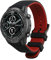 kwmobile Cinturino TPU Silicone con Fibbia Compatibile con Ticwatch Pro 3 Ultra/Pro 3 / S2 / GTX Cinturino - Cinturini 14-22 cm nero/rosso