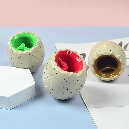 3 Stück Dinosaurier Ei Quetschspielzeug, Dinosaurier Eier Stressbälle Spielzeug, Tier Squishies Spielzeug, Anti-Stress-Dinosaurier-Ei, Sensorisches Fidget Spielzeug, Geschenk für Kinder Erwachsene
