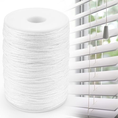 DTYGUIXE Roman Blind Cordones para Estores Blancos de 1,8 mm Cuerda para Persianas Venecianas con Carrete Cuerda para Estores de Largo de 100 Yardas