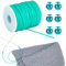 NBEADS 55 Yards Gummischnüre zum Nähen, 2mm Hohle Gummischlauch Strickschnur Stitch Keeper mit Cord Locks zum Halten von Stichen Armband Halskette Perlen und Schmuck Machen, Medium Türkis
