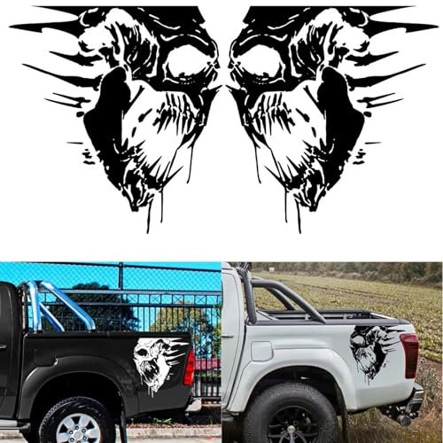 LYABYT 2 STÜCKE Auto Vinyl Aufkleber Terrorist Gorilla Aufkleber Heckklappe LKW, für Dodge Ram Chevrolet Ford Raptor Toyota Hilux
