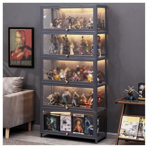 XBDLYQBD glasvitrine stehend -Sammlervitrine - Hängevitrine - Wandregal - Glasvitrine - Wandvitrine - Hängeregal - Schaukasten 80x32x172cm