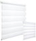 WOLTU 2 Stück Doppelrollo Klemmfix ohne Bohren Duo Rollo Klemmrollo für Fenster mit Klemmträger, Fensterrollo Lichtdurchlässig & Verdunkelnd Wandmontage, Weiß, 60x120 cm (Stoffbreite 56 cm)