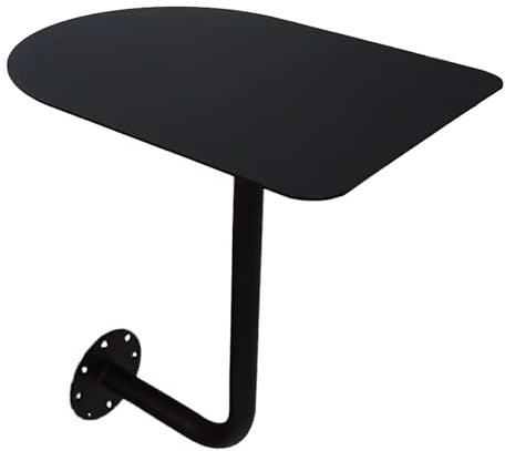 TELCIM Runder Tisch Zur Wandmontage,L-Förmiger Wandmontierter Couchtisch,Kleiner Wandschreibtisch Mit Metallbeinen,Kleine Arbeitsplatte,Runder Stehtisch Zur Wandmontage(40 * 30cm/15.7 * 11.8in)