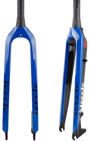LYDSB Fourche Rigide VTT en Fibre de Carbone 26/27,5/29 Pouces, Frein à Disque, Fourche Avant Conique 1-1/2, QR 9 mm (Couleur : Bleu, Taille : 29 Pouces)