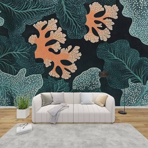 PaxGloz Fototapete Korallen Meeresalgen Türkis Tapete Meerestiere Tapeten Vliestapete Modern Wandtapete Wohnzimmer Schlafzimmer Kinderzimmer Wanddeko Motivtapeten 200 x 140 cm (B x H)
