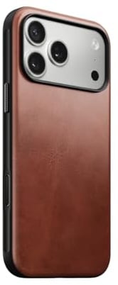 NOMAD Modern Leather Case | für iPhone 17 Pro Max | Schutzhülle aus Polycarbonat und hochwertigem Echtleder | MagSafe-kompatibel | Olde Dublin Horween