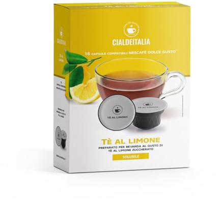 Cialdeitalia - Tè al Limone Zuccherato Capsule Compatibili con macchine Nescafé Dolce Gusto, Bevanda Solubile al Gusto Tè al Limone, 192 Capsule