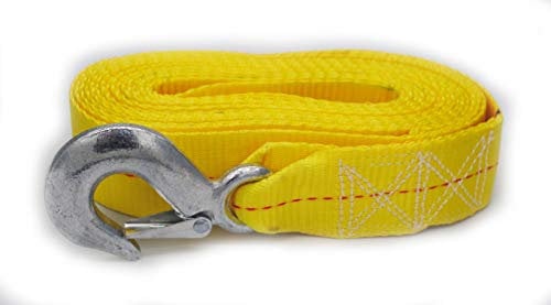 Yellow Trailer Winch Replacement Strap 2 x 20' and Safety Hook For Large Boats, Jet Ski, Wave Runner, Towing, Heavy Duty Equipment Or Flat Bed Tie Down (Up To 10,000 lbs)