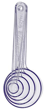 GastroMax Ensemble de 5 cuillères de mesure - Plastique sans BPA - Lot d’ustensiles qui comprend 1 cuillère doseuse de 1 ml, 1 de 5 ml, 1 de 15 ml, 1 de 50 ml et 1 de 100 ml - Transparentes