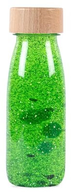 PETIT BOUM - Bouteille Sensorielle Float de Couleur Verte | Un Microcosme dans Chaque Bouteille | Découvrir, Écouter et Apprendre | Stimulation Sensorielle | Bouteilles Sensorielles pour Enfant