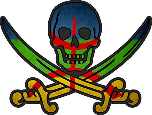 Akachafactory Sticker Aufkleber Pirat Piraten Jack Rackham Calico Flagge Fahne Berber amazigh