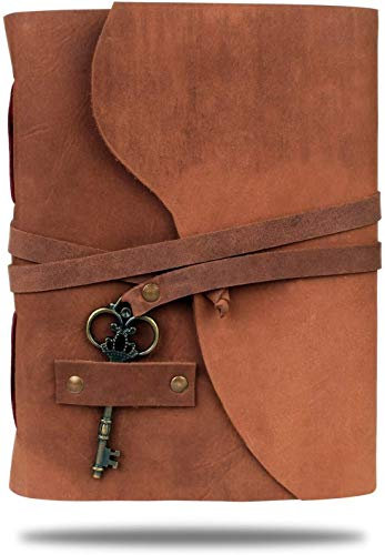 OVERDOSE Handgemachtes Leder Journal Reisetagebuch Schreib journal Organizer planer Tagebuch (KEY)