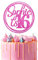 Personalised Birthday Cake Topper | Cake Topper 16 18 21 40 60 Custom with Any Age Any Name Party Cake Decoration | Double Sided Glitter Card | Pink