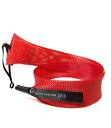 Rutensocke Zweiteiler Spinn L (90 cm lang und 45-75mm breit für Zweiteilige Ruten bis 2,7m) (Rot)