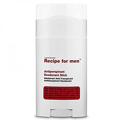RECIPE FOR MEN Antitranspirant Deodorant Stick - Langanhaltender Nässeschutz, lang anhaltende Geruchskontrolle, schnell absorbierend, sanft, für alle Hauttypen, 75 ml
