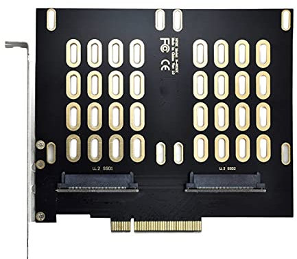 NFHK Dual 2X U.2 SFF-8639 SSD to PCIE Express 3.0 Gen3 X8 X16 Raid Card VROC Raid0 Hyper Adapter