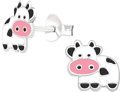 Laimons Kinder Mädchen-Ohrstecker Kuh 9mm aus Sterling Silber 925