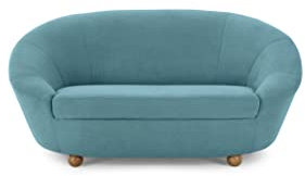 LOOKS by Wolfgang Joop, Looks IV Designer Sofa, 2 Sitzer mit Kugelfüßen, 178x114x82 cm (BxTxH), 2er Couch in türkis