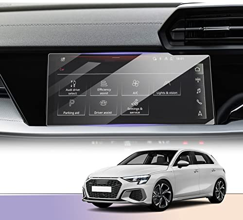 LUWU Kompatibel mit Audi A3 8Y 2021 2022 Auto Transparent Navigation Displayschutzfolie,9H Schutzfolie Bildschirmfolie aus Update Tempered Glas Schutzfolie Accessoires Zubehör 10,1 Zoll
