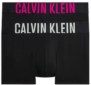Calvin Klein Pantaloncino Boxer Uomo Confezione da 2 Cotone Elasticizzato, Nero (B- Celadon Tint, Fuchsia Rose Logos), S