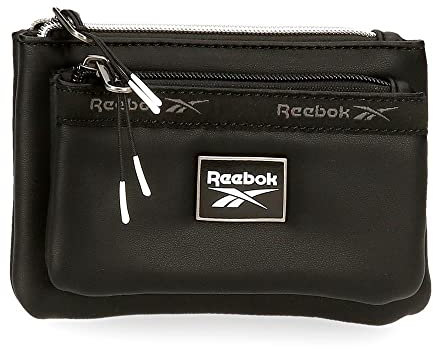 Reebok Tina Kulturbeutel Zwei Fächer Schwarz 17x9x2 cm Kunstleder