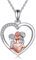 YAFEINI Mutter Tochter Sohn Kette 925 Sterling Silber Mama Herz Halskette Anhänger Schmuck Geschenke für Mama (Mutter Tochter Sohn Halskette)