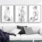 Abstrakte weibliche Kunst Leinwandmalerei Schwarz-Weiß-Akt-Skizze-Frau Poster HD-Druck Schlafzimmerdekoration Wandbild Dekor/Kein Rahmen 50 x 70 cm x 3 Stück