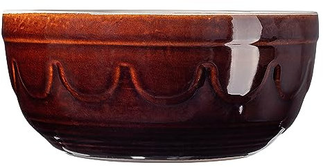 KADAX Tonschüssel, Mohnschüssel aus Keramik mit Rillen, Spülmaschinenfeste Rührschüssel, Keramiksalatschüssel für Gewürze, Mehl, Brotaufstriche, Teigschüssel (4L)