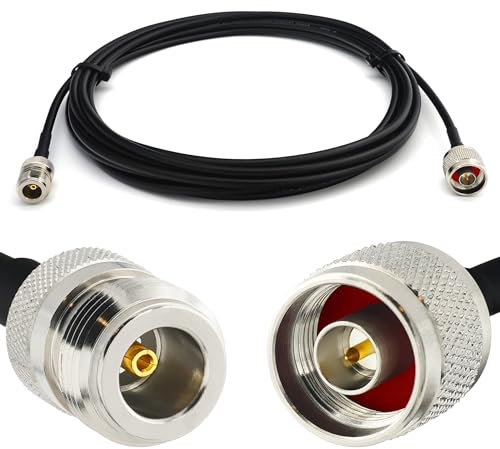 RANGEFUL SMA Mâle vers N Femelle 10m RG58 Cable Coaxial — Câble d'extension exterieur à faible perte rallonge etanche — pour Routeur WIFI Radio Antenne LTE GSM Amplificateur 4G 5G 6G LTE Hotspot
