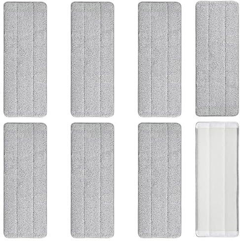 YSFVNP 8PCS Microfibre Mop Pads, Reusable Wet & Dry Mop Heads, Grey, Fit All Spray Mops, Reveal Mops, Home Office Kitchen Bathroom Wall Cleaning
