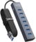7-Port USB Hub 3.0 mit 180cm Kabel für Desktop, Aluminium USB Hub 5Gbps USB Verteiler Multiport Adapter Splitter mit 5V 3A Type-C Port für PC, Laptop, MacBook, U-Disk, Maus