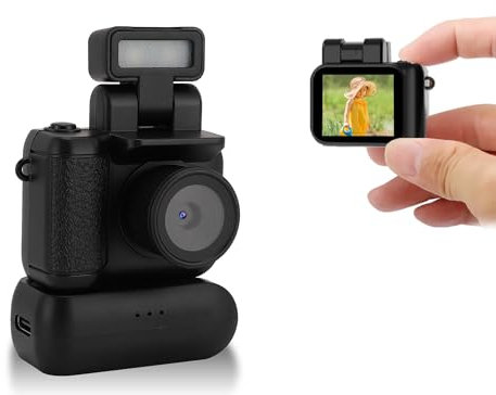Annadue Mini Digital Camera, Mini Keychain Camera for Kids Teens Students, 2MP 1080P Vlog Action Camera Camcorder, Portable Compact Small Camera for Photography Video Recording