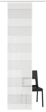 BB-Toy-Trades Schiebevorhang Vorhang Gardine Fensterschal Flächenvorhang Schiebegardine mit Querstreifen in wollweiss 1 Stück BxH: 57 x 245 cm