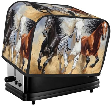 Country Style Running Horse Printed Toaster Cover 2 Slice Kitchen Small Appliance Dust Cover Dust And Fingerprint Protection