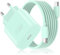 Cargador Carga Rapida para iPhone 16/16 Pro/16 Pro Max/16 Plus/15/15 Pro/15 Pro Max/15 Plus/iPad P ro/iPad Air, 27W USB C Carregador Enchufe Rapido Adaptador Corriente con 2M Cable(Verde)