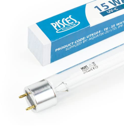 Pisces 15w (watt) T8 Replacement UV Bulb Lamp for Pond Filter UVC