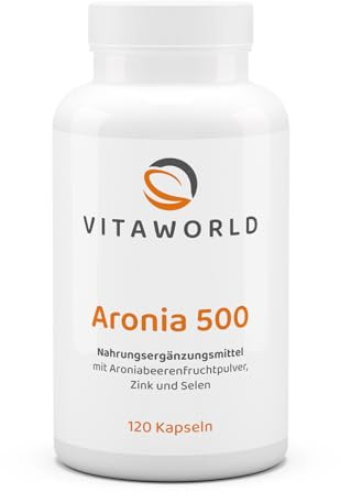 3er Pack Vita World Aronia 500mg 360 Kapseln Apotheker-Herstellung