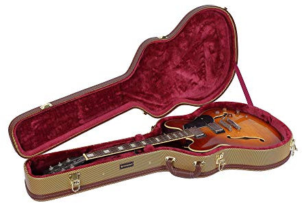 Crossrock Holzkoffer für 335 Style 6-Saiten Semi-Hollow E-Gitarren, Vinyl Tweed (CRW600SATW)