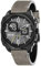 AVI-8 Herren 45mm Hawker Hunter Retrograde Chronograph Sea Gray Japanische Quarz-Fliegeruhr mit Lederarmband AV-4052-03