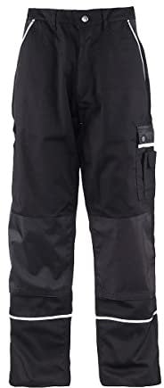 DINOZAVR Fortum Pantaloni da Lavoro - Uomo - Stile Cargo - Pantaloni Protettivi - Nero/Grigio - EU54
