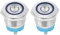2 pezzi 4 pin IP65 22 mm, Interruttori e dimmer Interruttori dimmer 220 V AC impermeabile LED rosso Interruttore a pulsante momentaneo testa piatta Auto-Reset(blu)